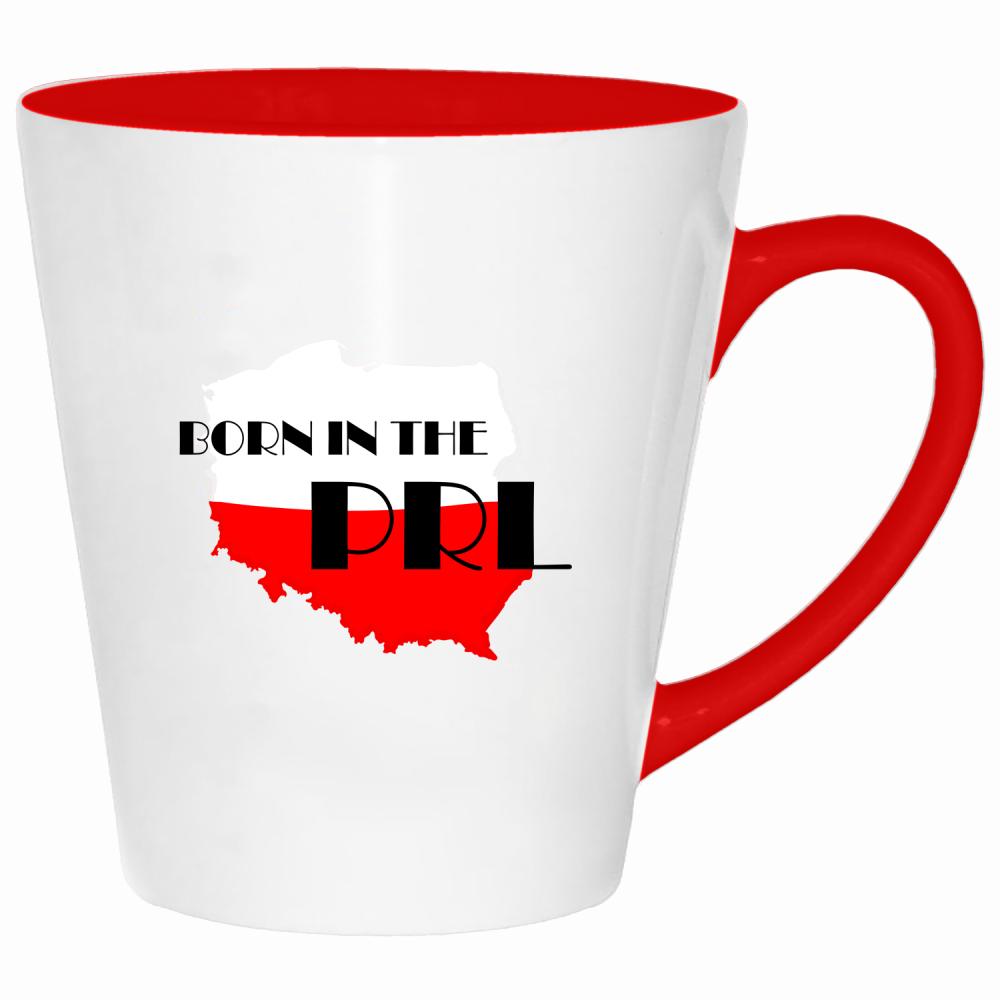 Born in the PRL kubek latte kolor czerwony latte