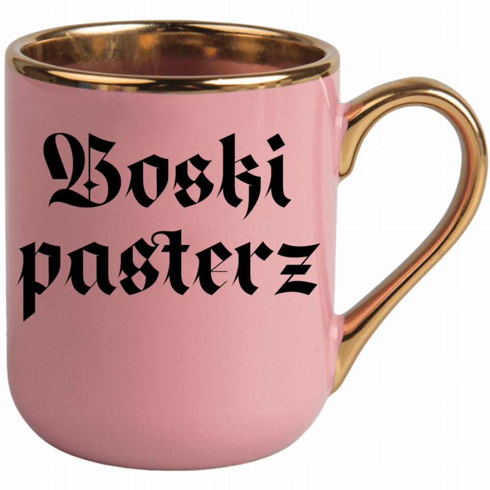 Boski Pasterz kubek elegant różowy kolor turkus
