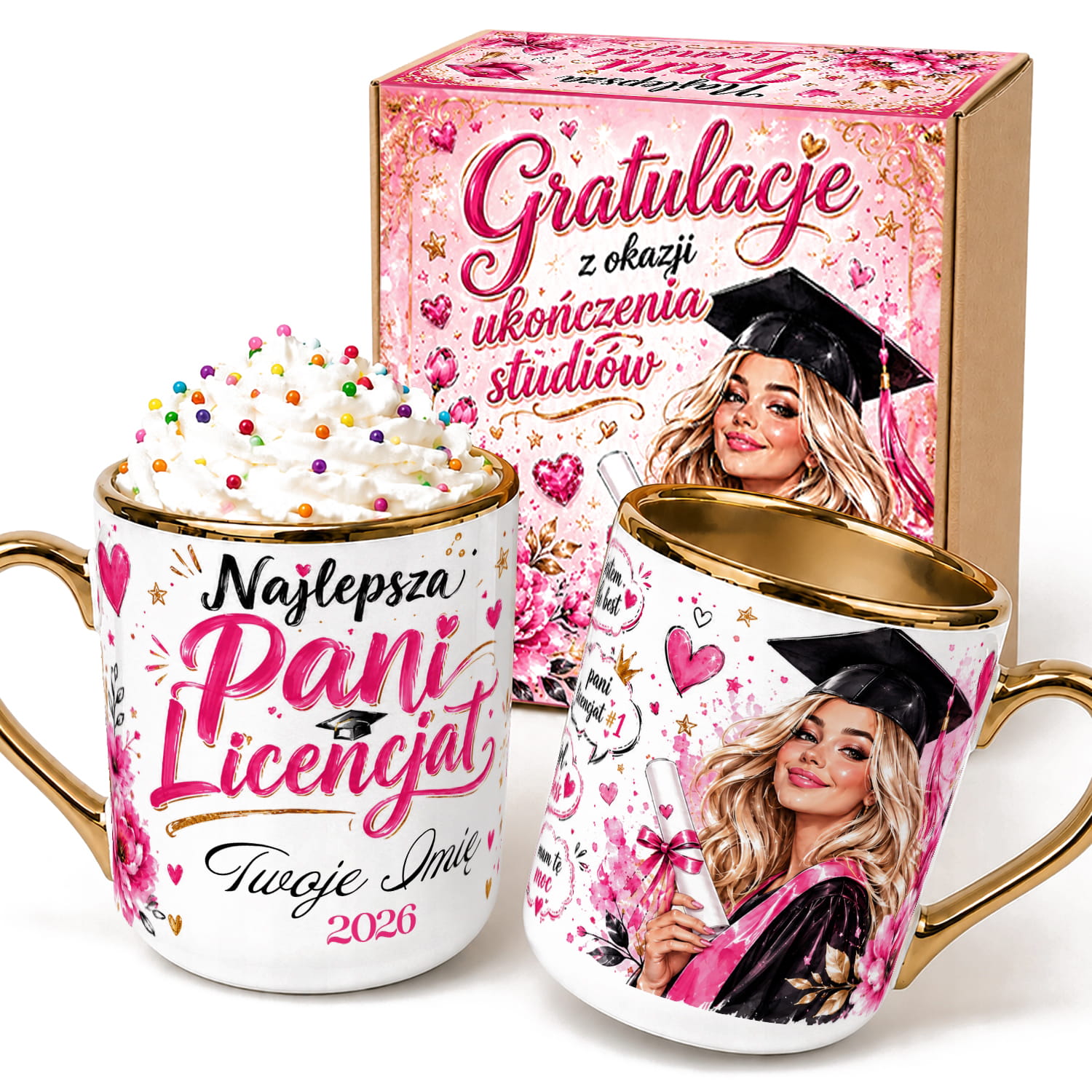 BOX GRATULACYJNY Pani Licencjat 2026 box kubek elegant