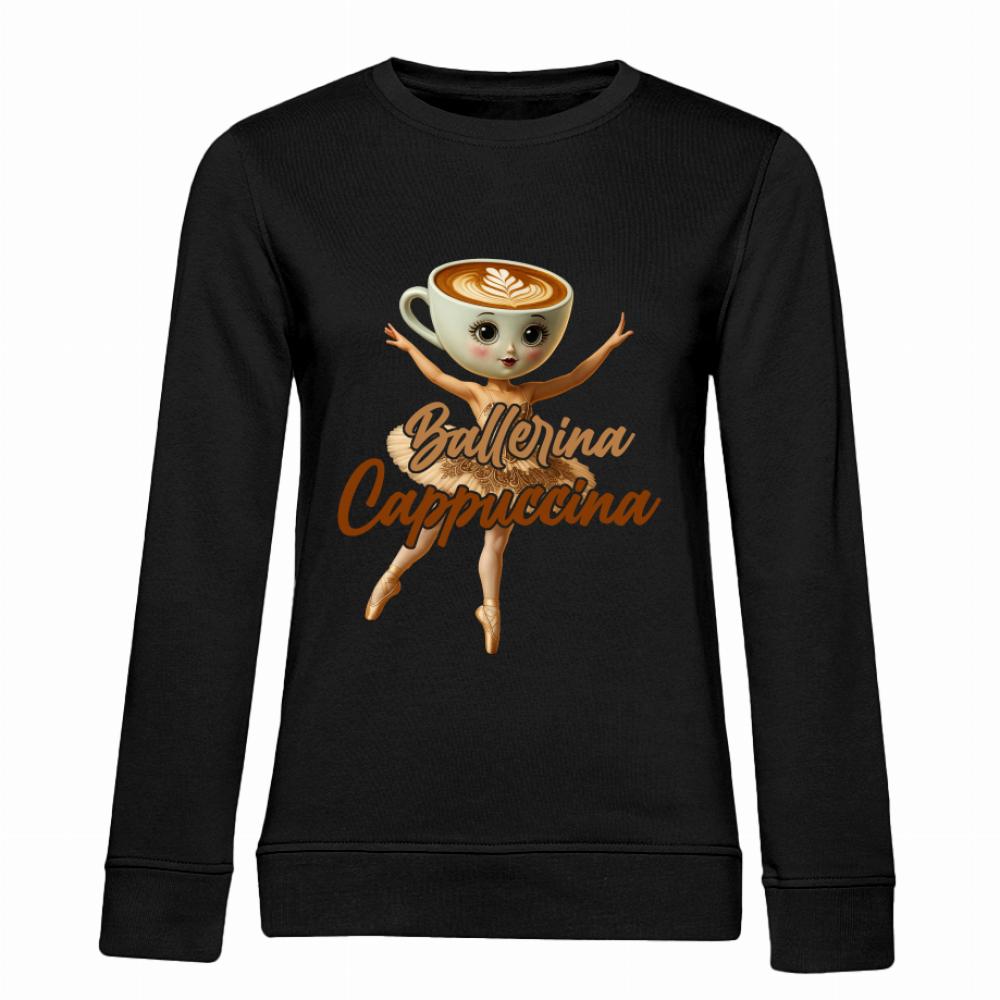 Brainrot Ballerina Cappuccina bluza damska bez kaptura kolor czarny