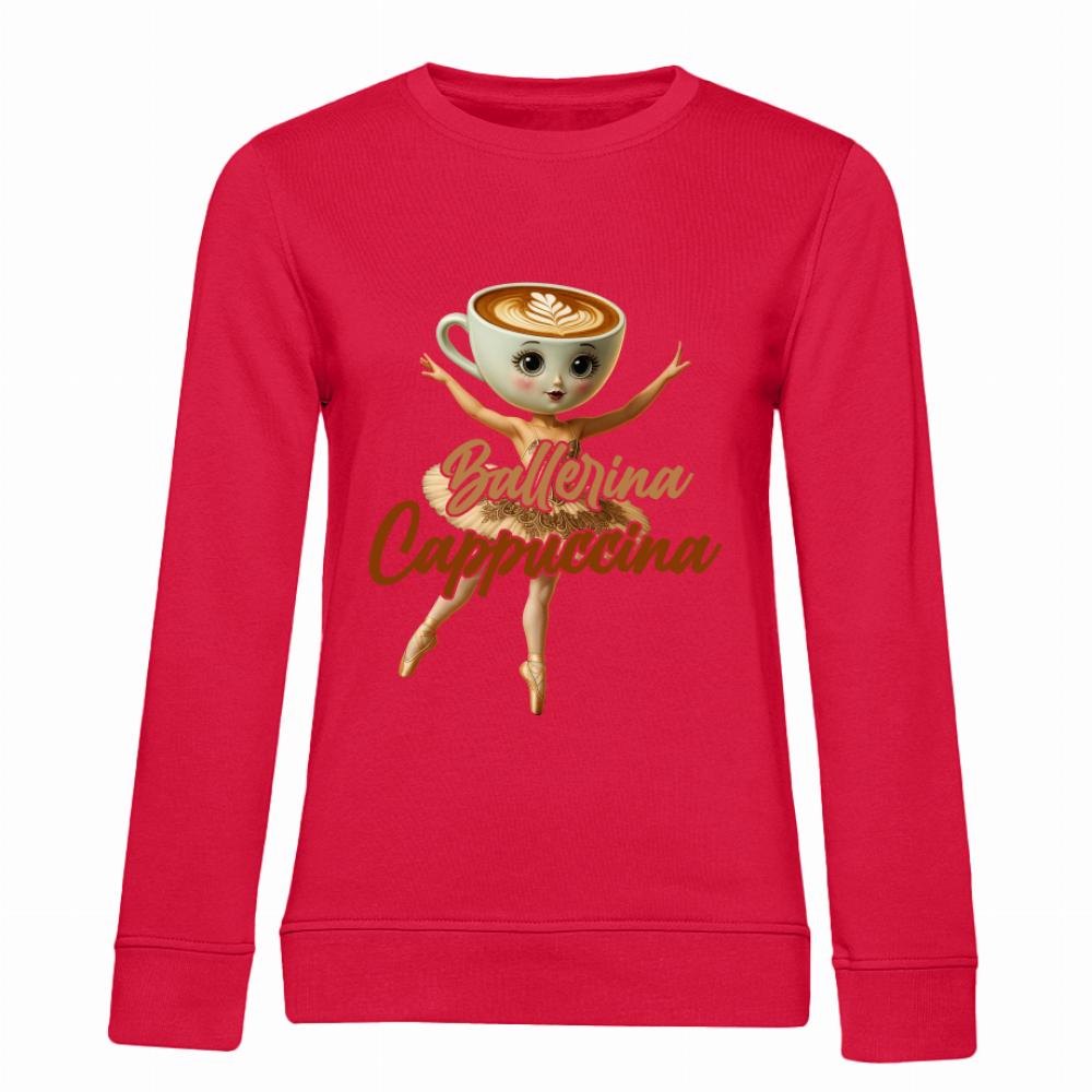 Brainrot Ballerina Cappuccina bluza damska bez kaptura kolor czerwony
