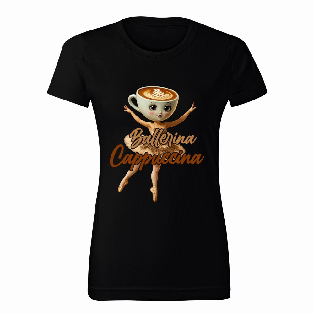 Brainrot Ballerina Cappuccina koszulka damska kolor czarnyy