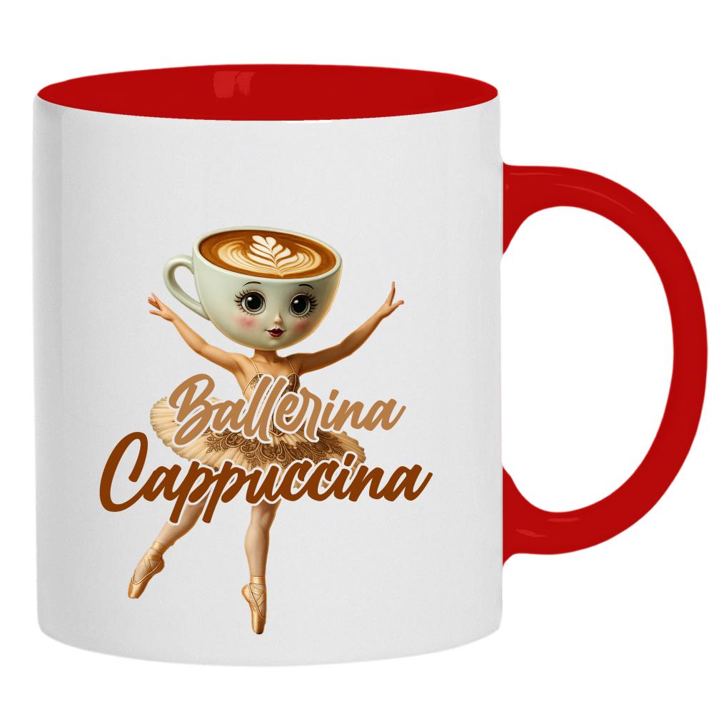 Brainrot Ballerina Cappuccina kubek ucho kolor kolor pink