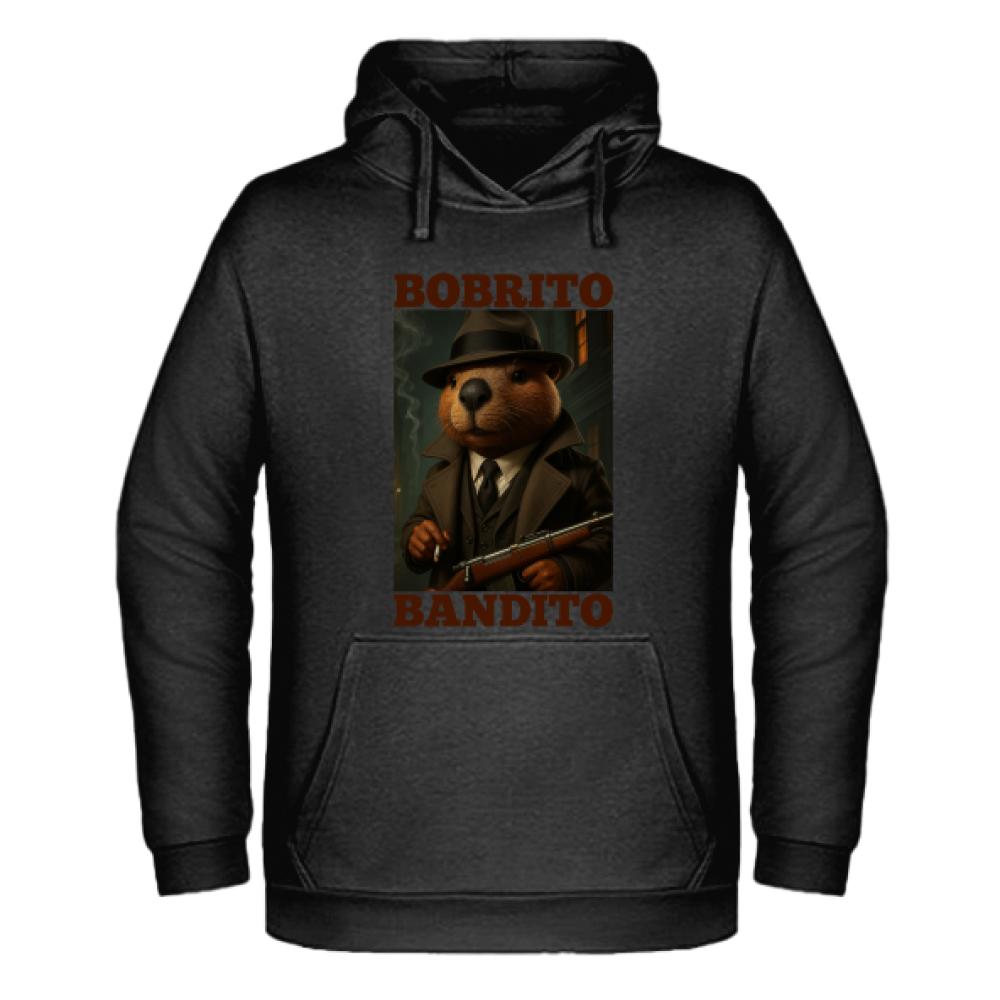 Brainrot Bobrito Bandito bluza męska z kapturem kolor czarnyy