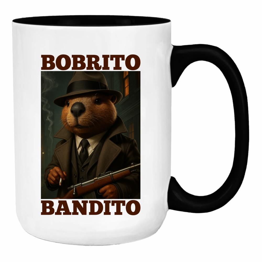 Brainrot Bobrito Bandito duży kubek ucho kolor kolor czerwony latte