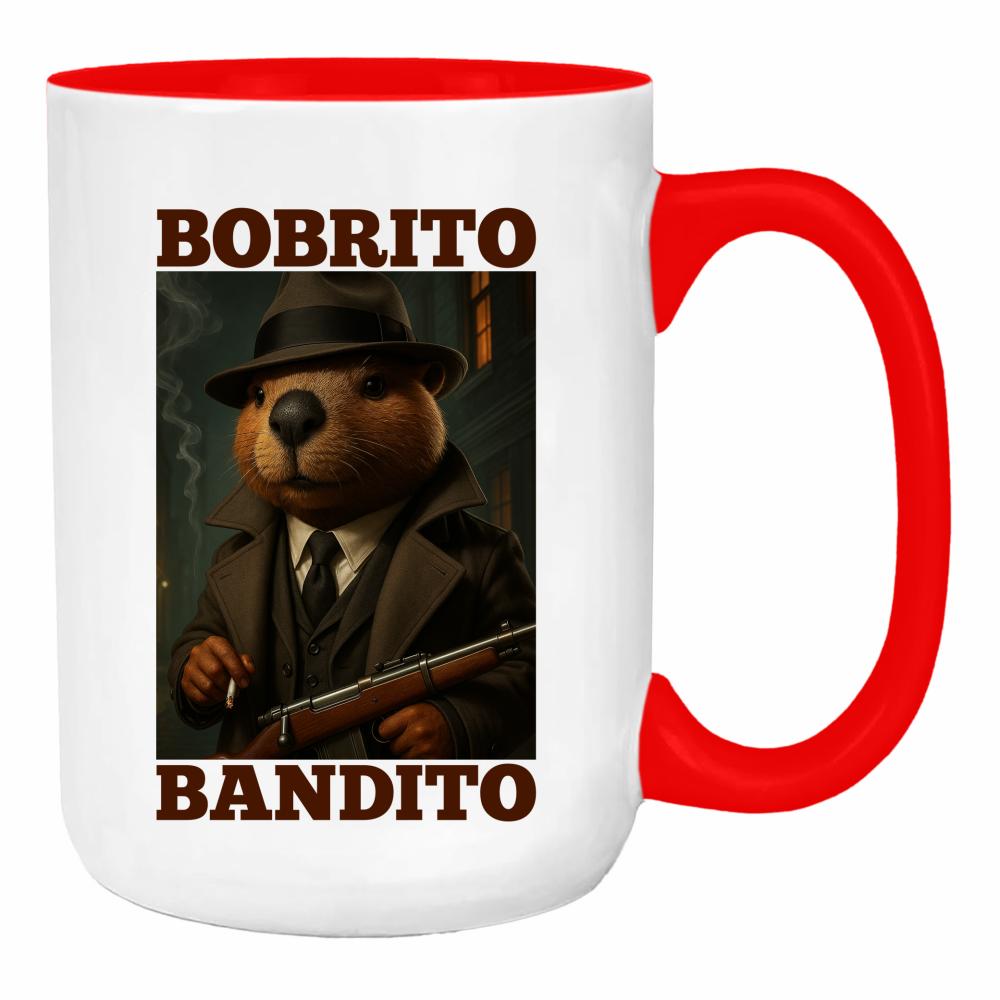 Brainrot Bobrito Bandito duży kubek ucho kolor kolor red