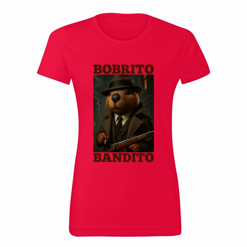 Brainrot Bobrito Bandito koszulka damska kolor czerwony