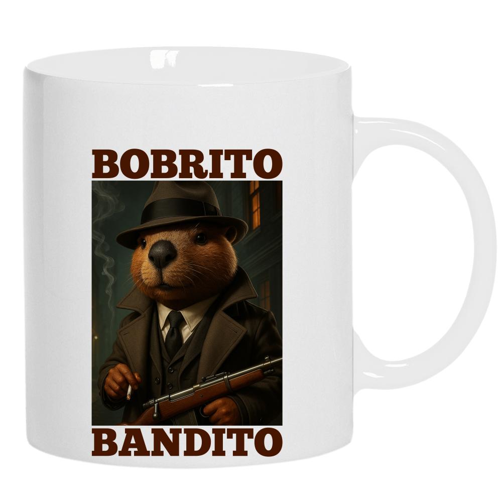 Brainrot Bobrito Bandito kubek ucho kolor kolor biały