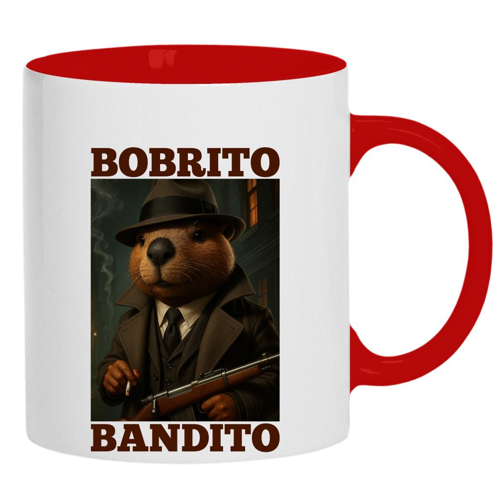 Brainrot Bobrito Bandito kubek ucho kolor kolor czerwony