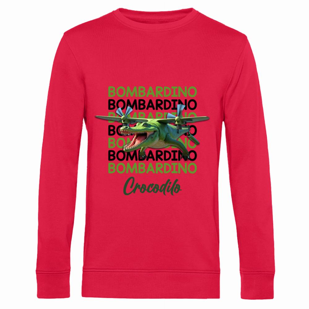 Brainrot Bombardino Crocdilo bluza męska bez kaptura kolor czerwony