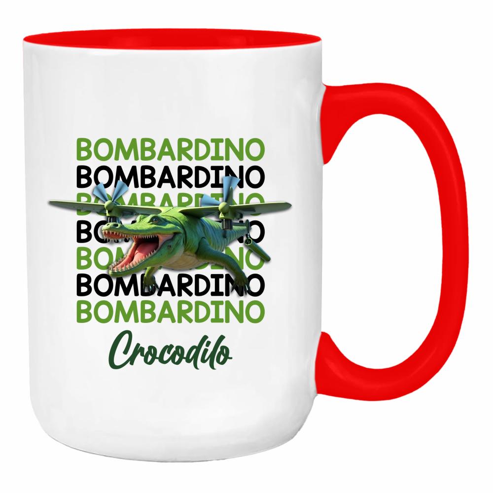 Brainrot Bombardino Crocdilo duży kubek ucho kolor kolor red