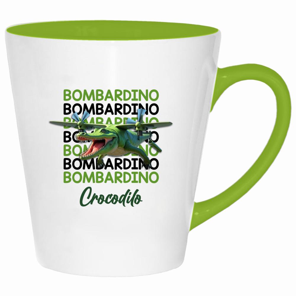 Brainrot Bombardino Crocdilo kubek latte kolor limonka
