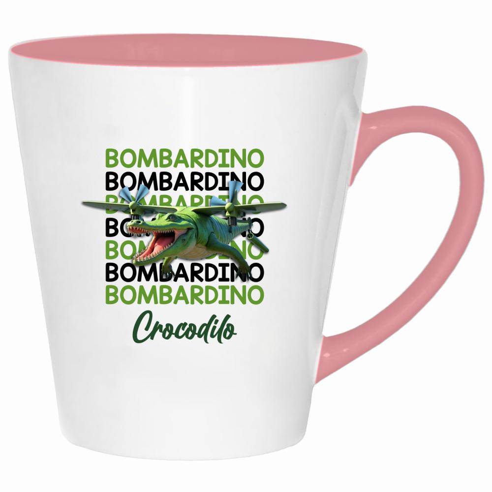 Brainrot Bombardino Crocdilo kubek latte kolor pink