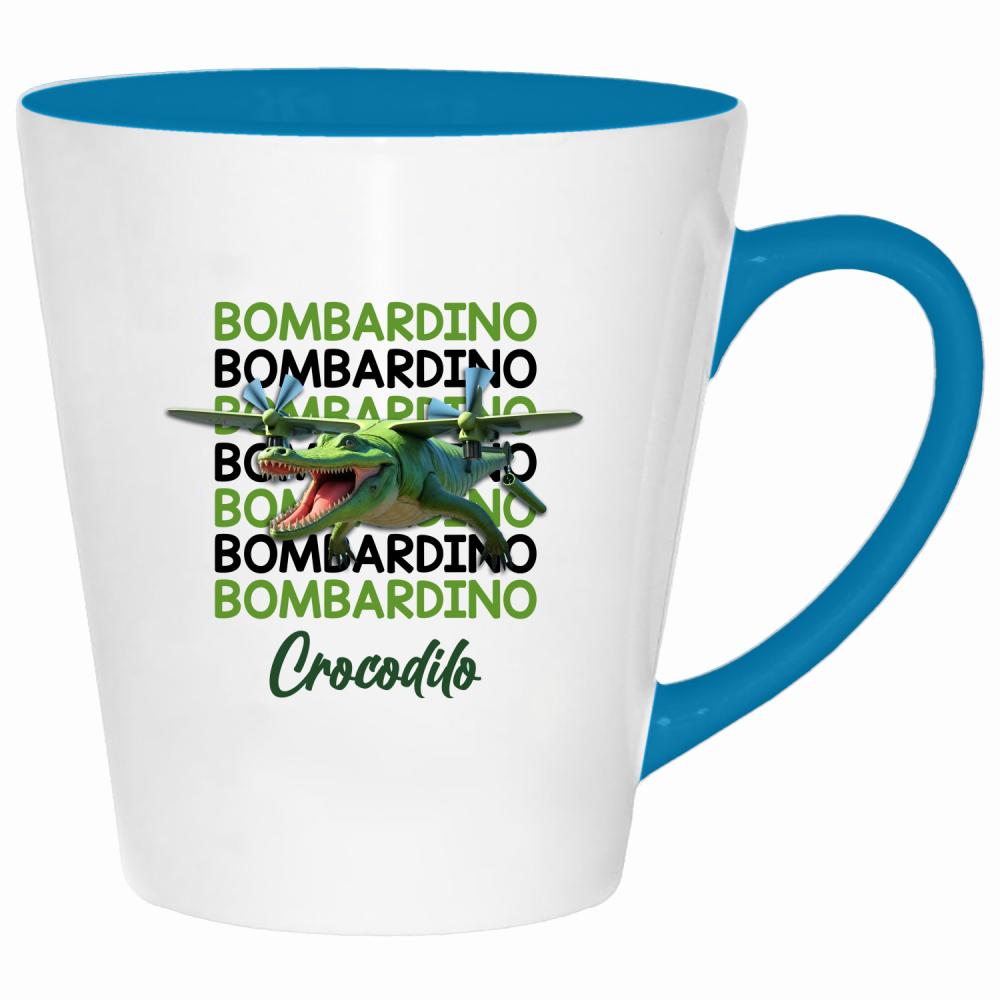 Brainrot Bombardino Crocdilo kubek latte kolor turkus