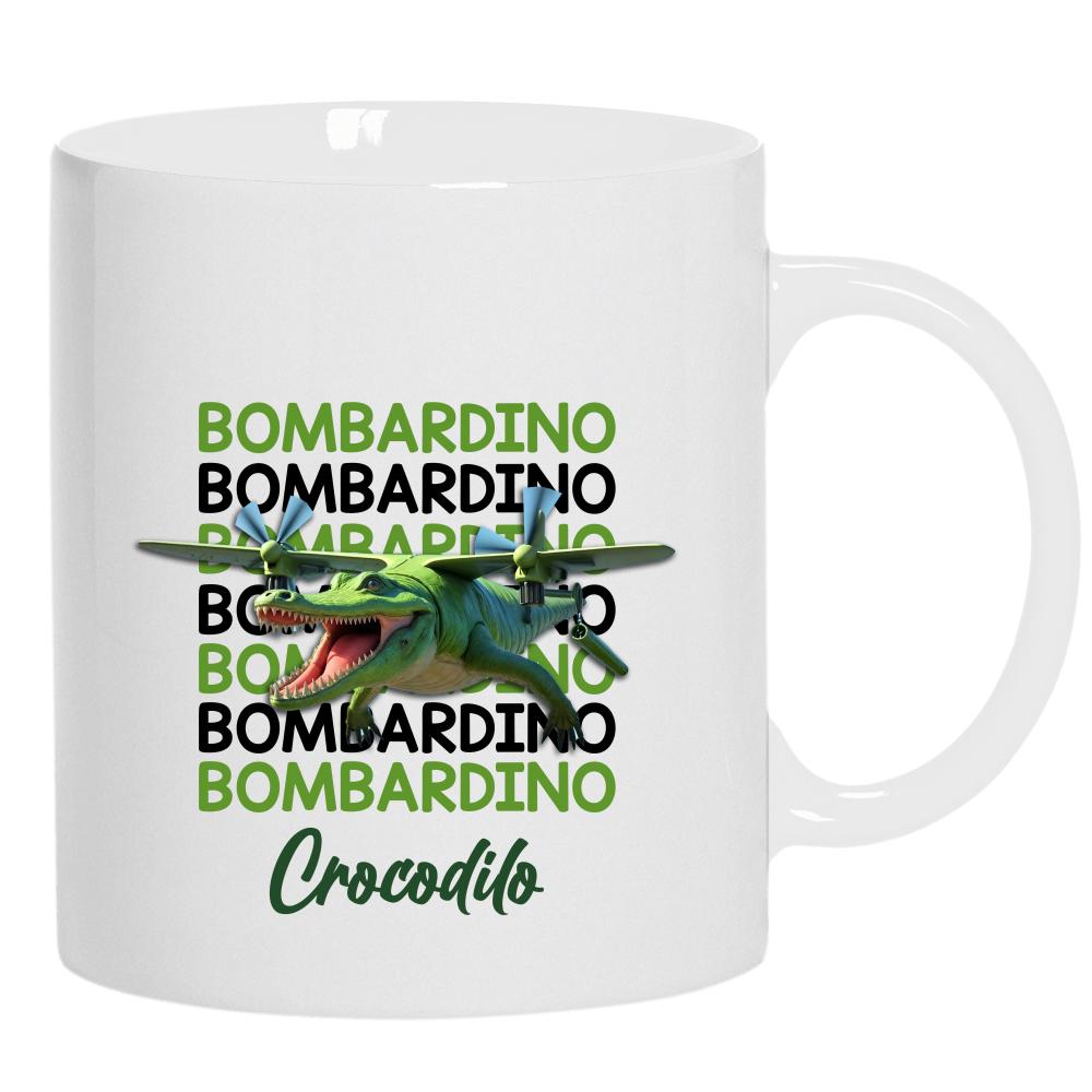 Brainrot Bombardino Crocdilo kubek ucho kolor kolor biały