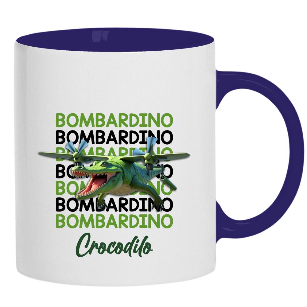 Brainrot Bombardino Crocdilo kubek ucho kolor kolor navy