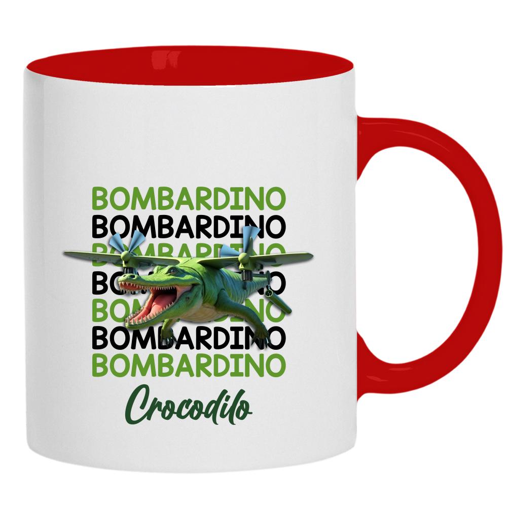 Brainrot Bombardino Crocdilo kubek ucho kolor kolor turkus