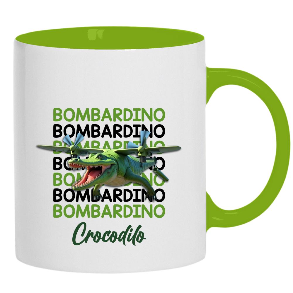 Brainrot Bombardino Crocdilo kubek ucho kolor kolor zielony
