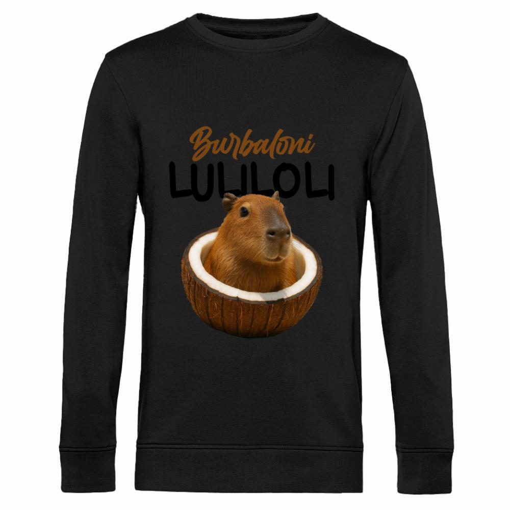 Brainrot Burbaloni Luliloli bluza męska bez kaptura kolor czarny