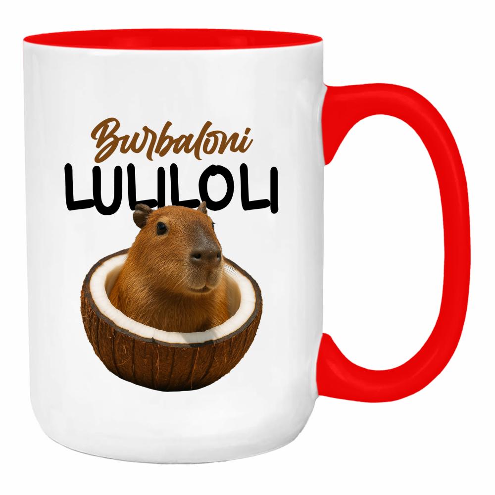 Brainrot Burbaloni Luliloli duży kubek ucho kolor kolor red