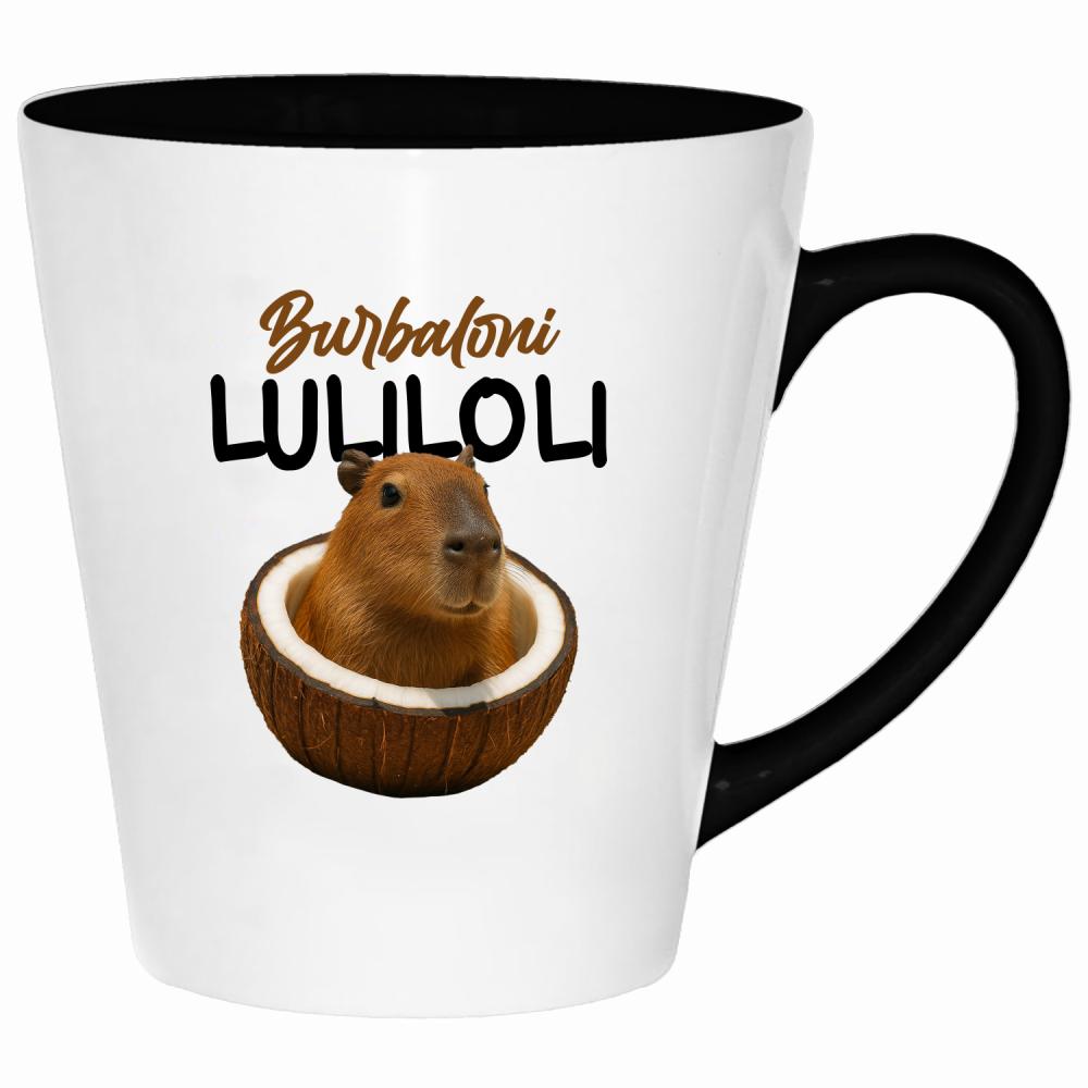 Brainrot Burbaloni Luliloli kubek latte kolor czarnyy