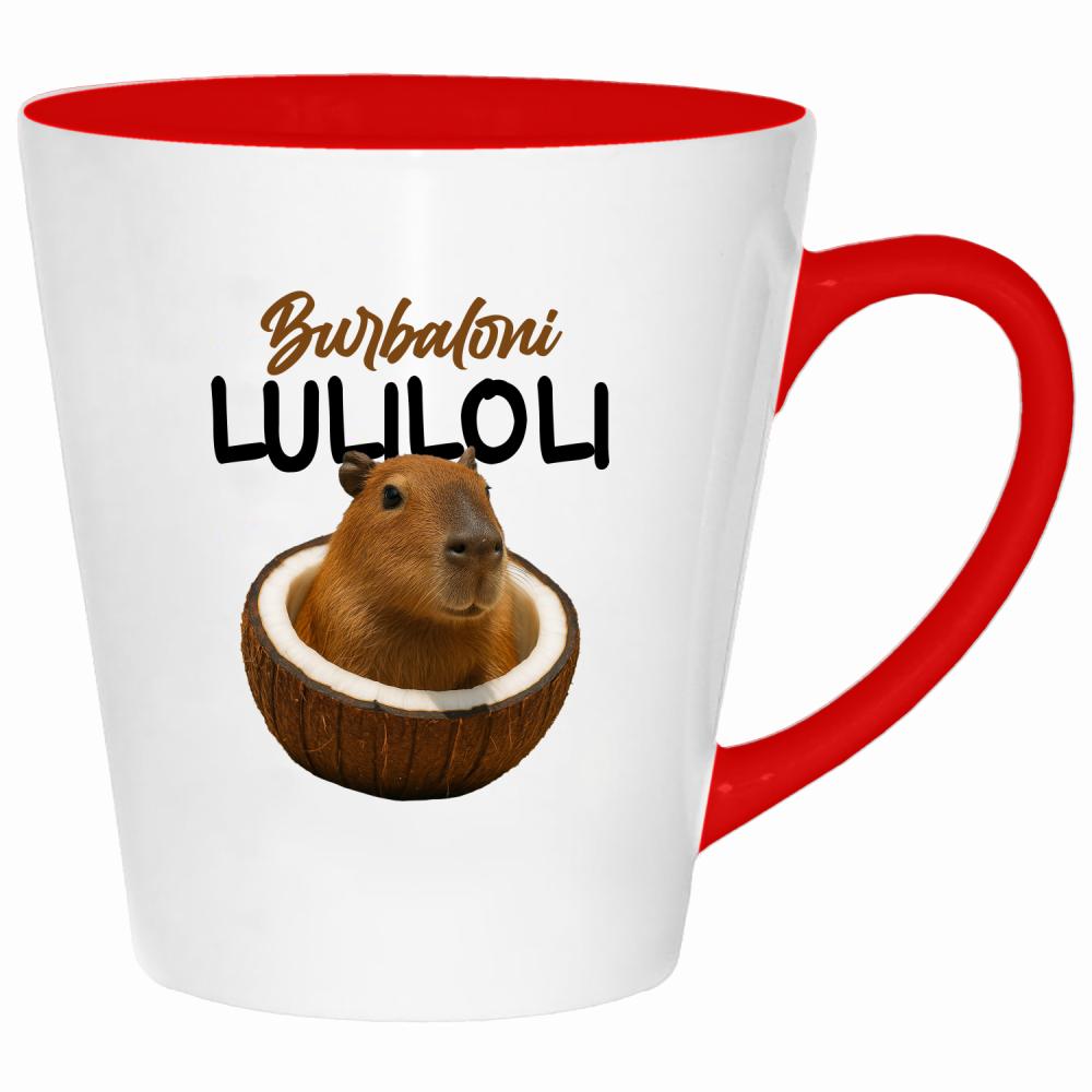 Brainrot Burbaloni Luliloli kubek latte kolor czerwony latte