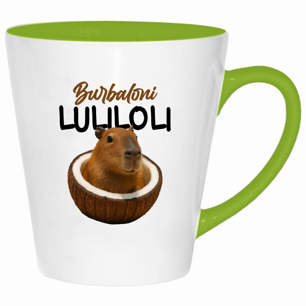 Brainrot Burbaloni Luliloli kubek latte kolor limonka