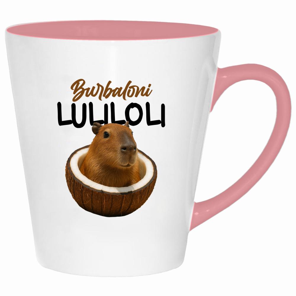 Brainrot Burbaloni Luliloli kubek latte kolor pink