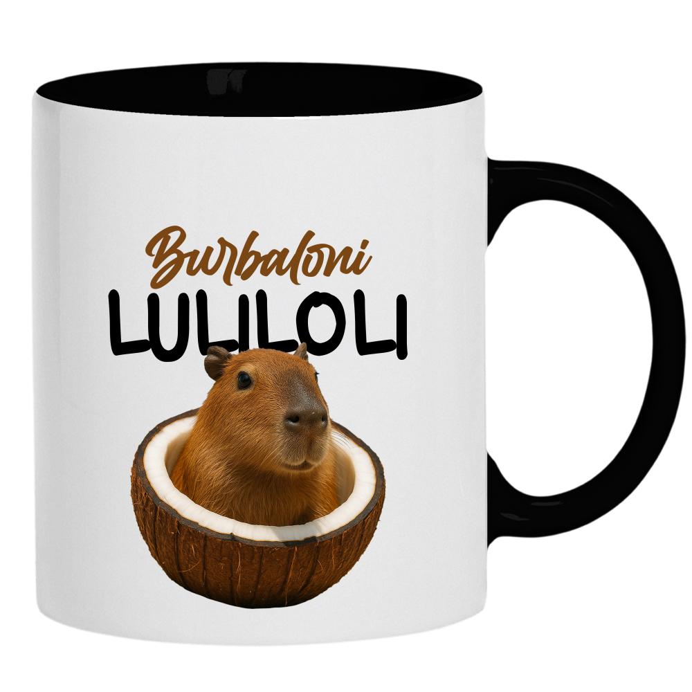 Brainrot Burbaloni Luliloli kubek ucho kolor kolor czarnyy