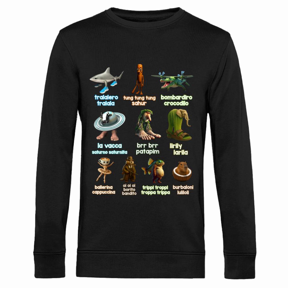 Brainrot Italiano bluza męska bez kaptura kolor różowy