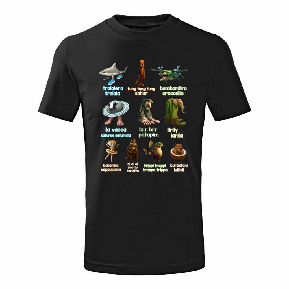 Brainrot Italiano koszulka junior kolor czarny