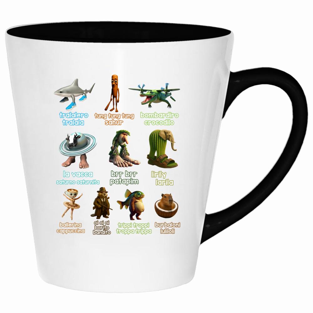 Brainrot Italiano kubek latte kolor biały