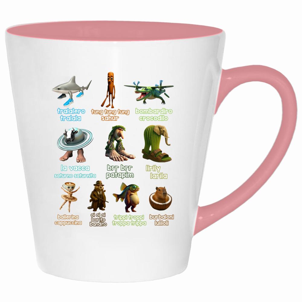 Brainrot Italiano kubek latte kolor pink