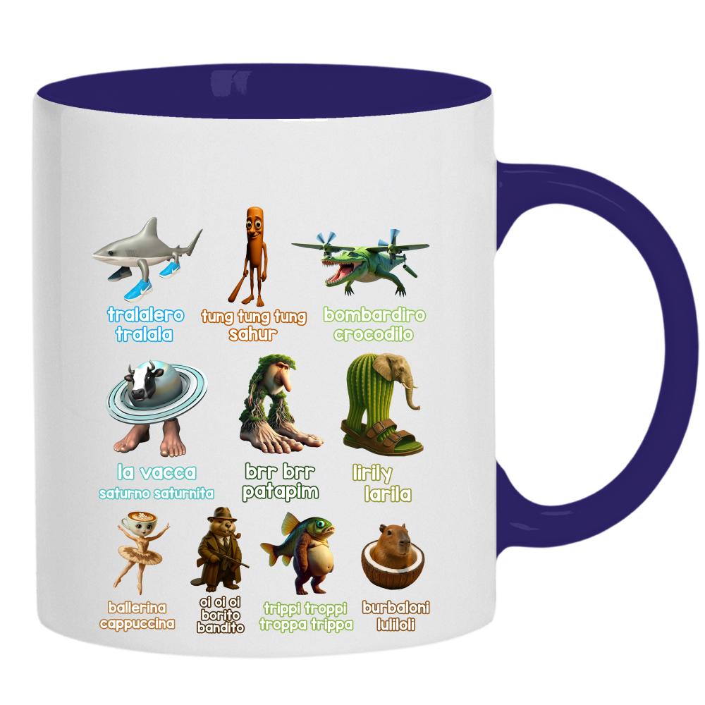 Brainrot Italiano kubek ucho kolor kolor navy