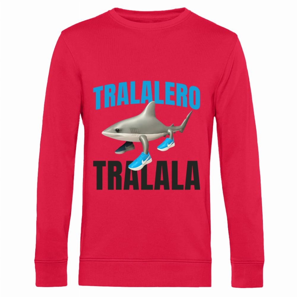 Brainrot Tralalero Tralala bluza męska bez kaptura kolor czerwony