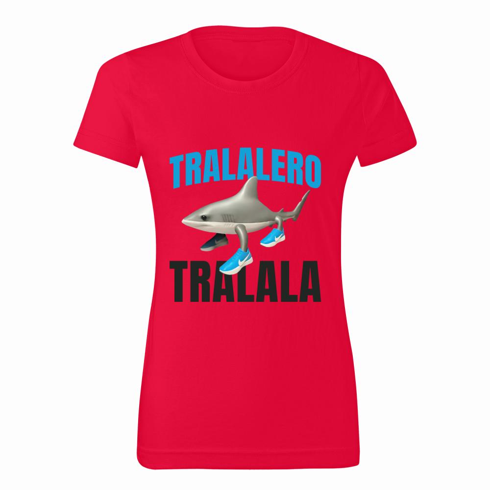 Brainrot Tralalero Tralala koszulka damska kolor czerwony