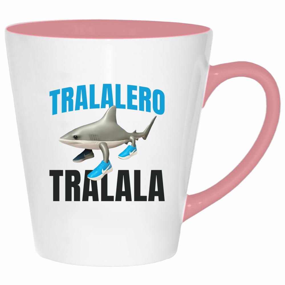 Brainrot Tralalero Tralala kubek latte kolor pink