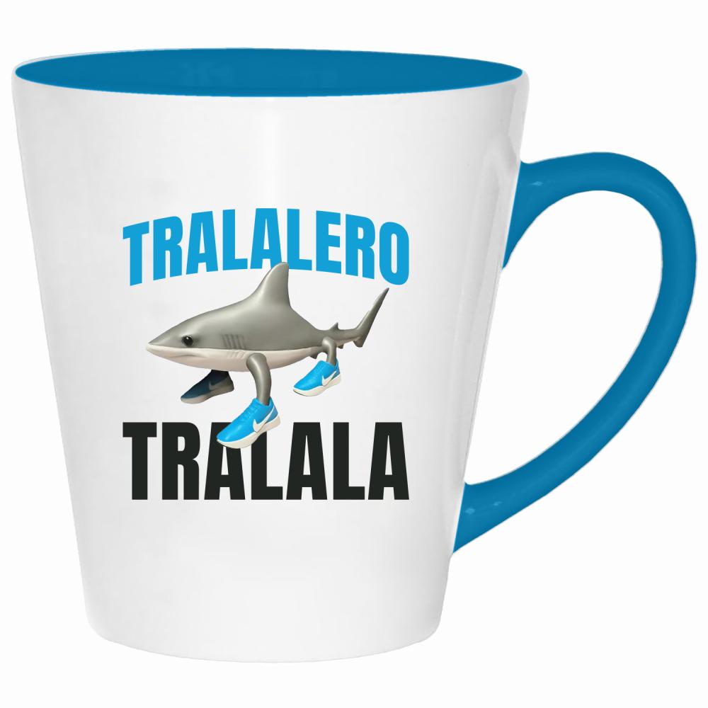 Brainrot Tralalero Tralala kubek latte kolor turkus