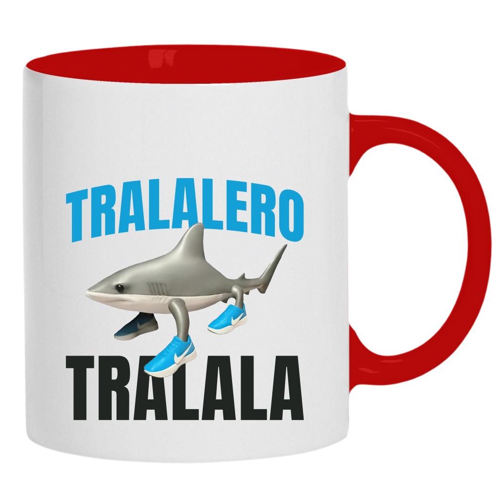 Brainrot Tralalero Tralala kubek ucho kolor kolor czerwony