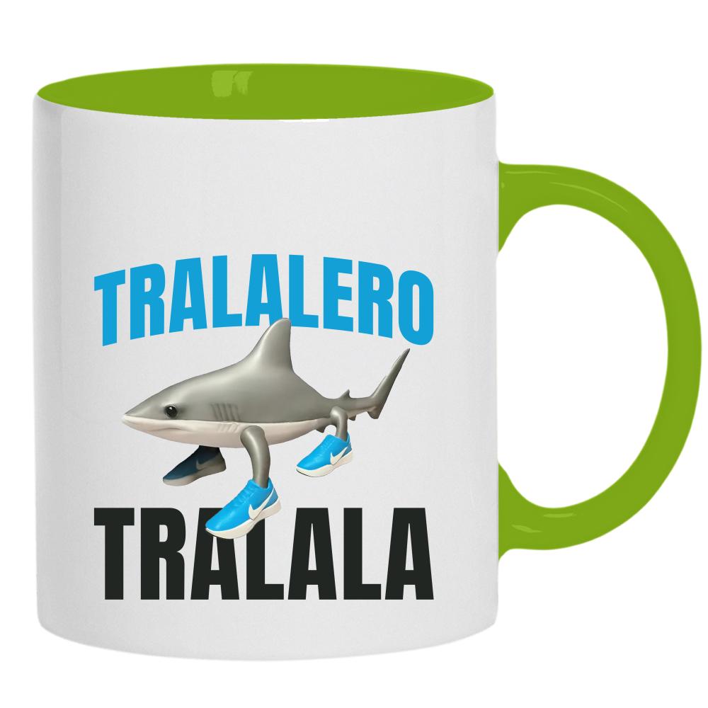 Brainrot Tralalero Tralala kubek ucho kolor kolor zielony