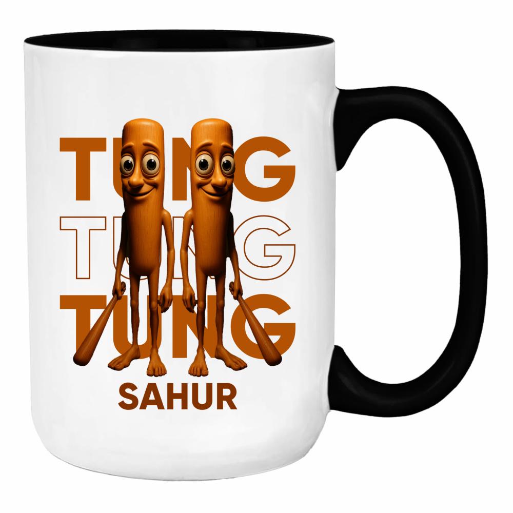 Brainrot Tung Tung Tung Sahur duży kubek ucho kolor kolor pink