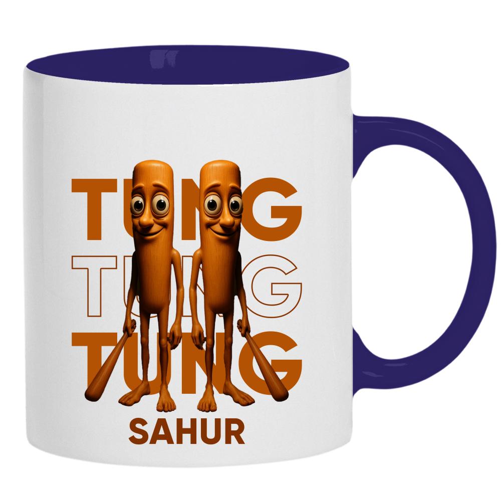 Brainrot Tung Tung Tung Sahur kubek ucho kolor kolor navy