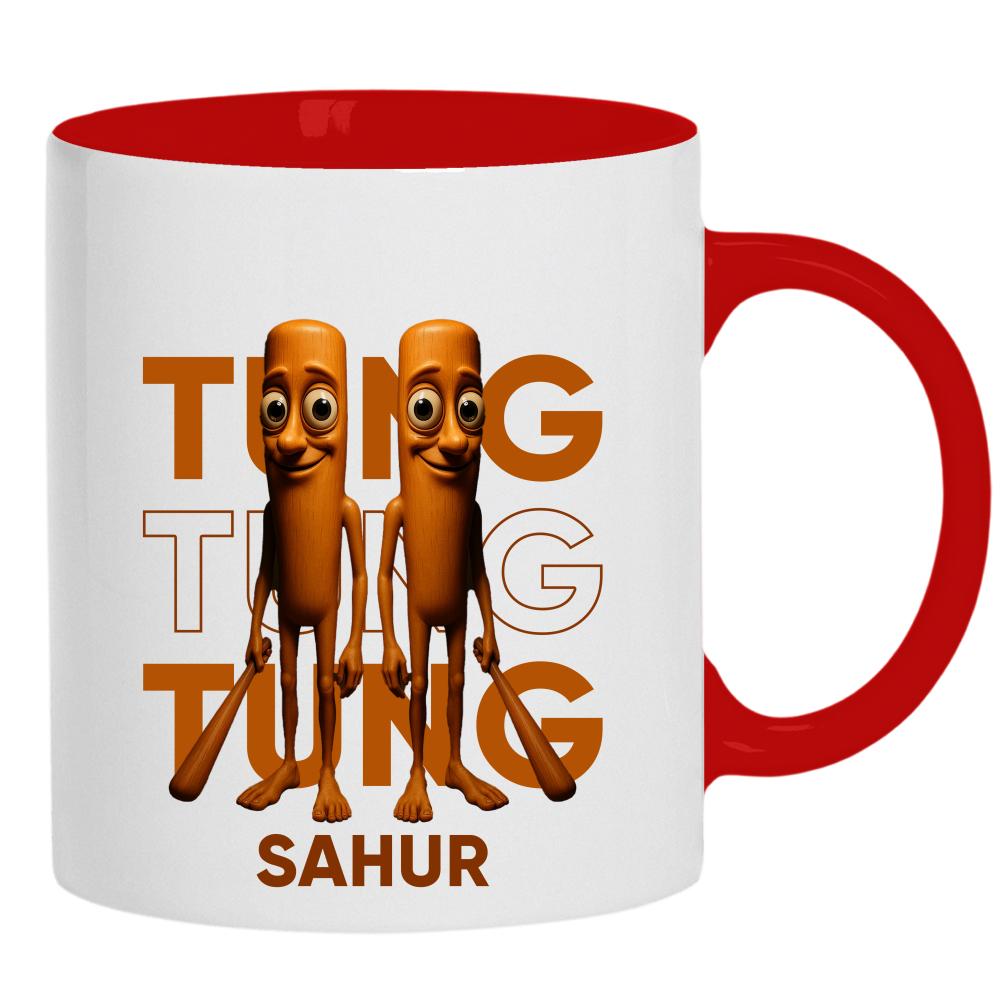 Brainrot Tung Tung Tung Sahur kubek ucho kolor kolor turkus