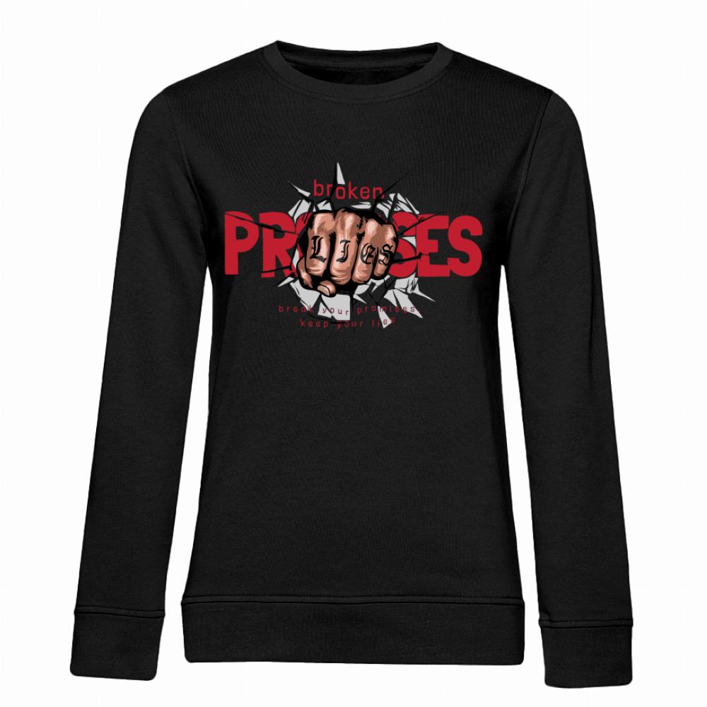 Break your promises, keep your lies red bluza damska bez kaptura