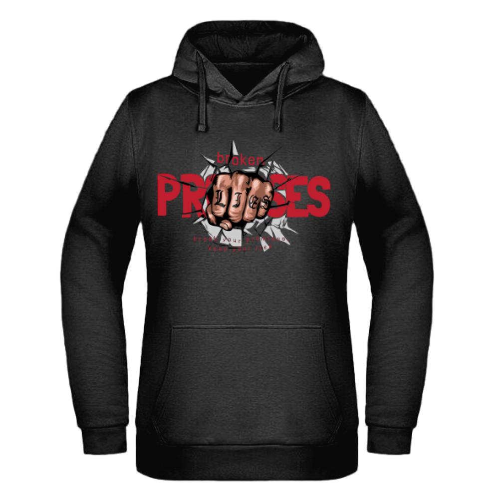 Break your promises, keep your lies red bluza damska z kapturem