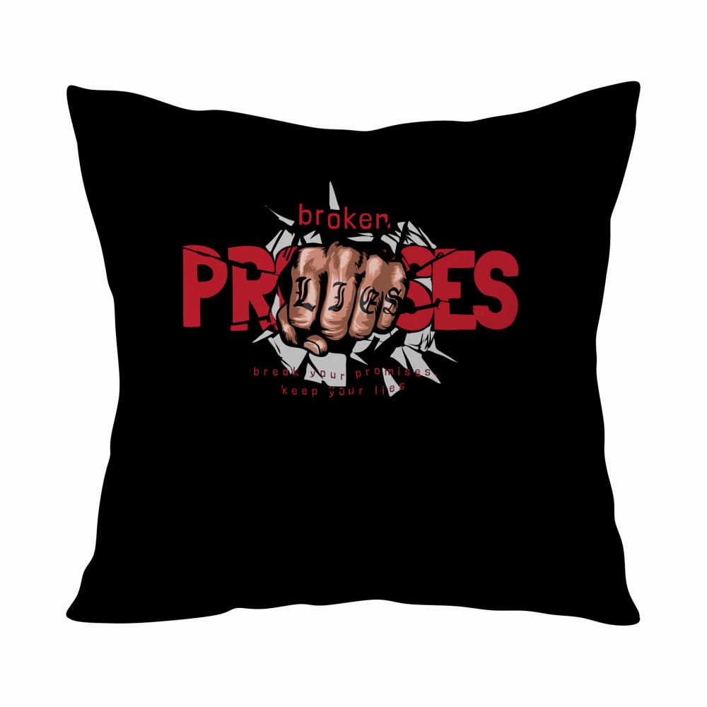 Break your promises, keep your lies red poduszka