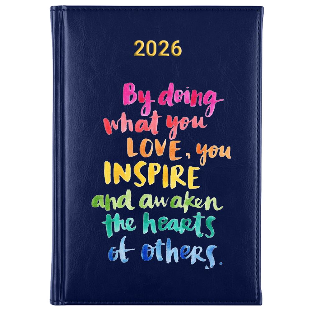 By doing what you love kalendarz książkowy a5 2026 kolor granatowy