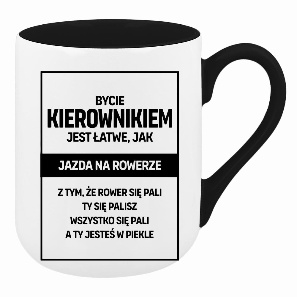 BYCIE KIEROWNIKIEM JEST ŁATWE JAK kubek coffee kolor jasny róż