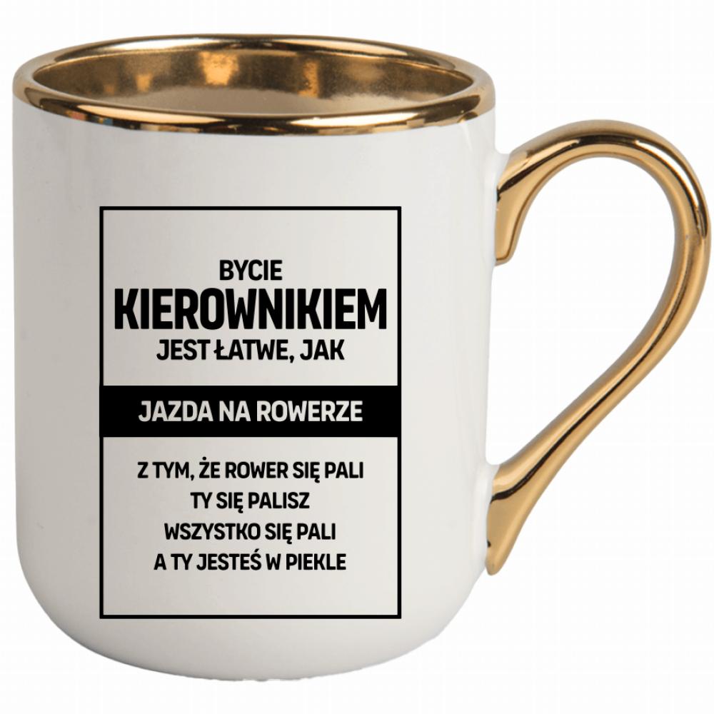 BYCIE KIEROWNIKIEM JEST ŁATWE JAK kubek elegant biały kolor biały