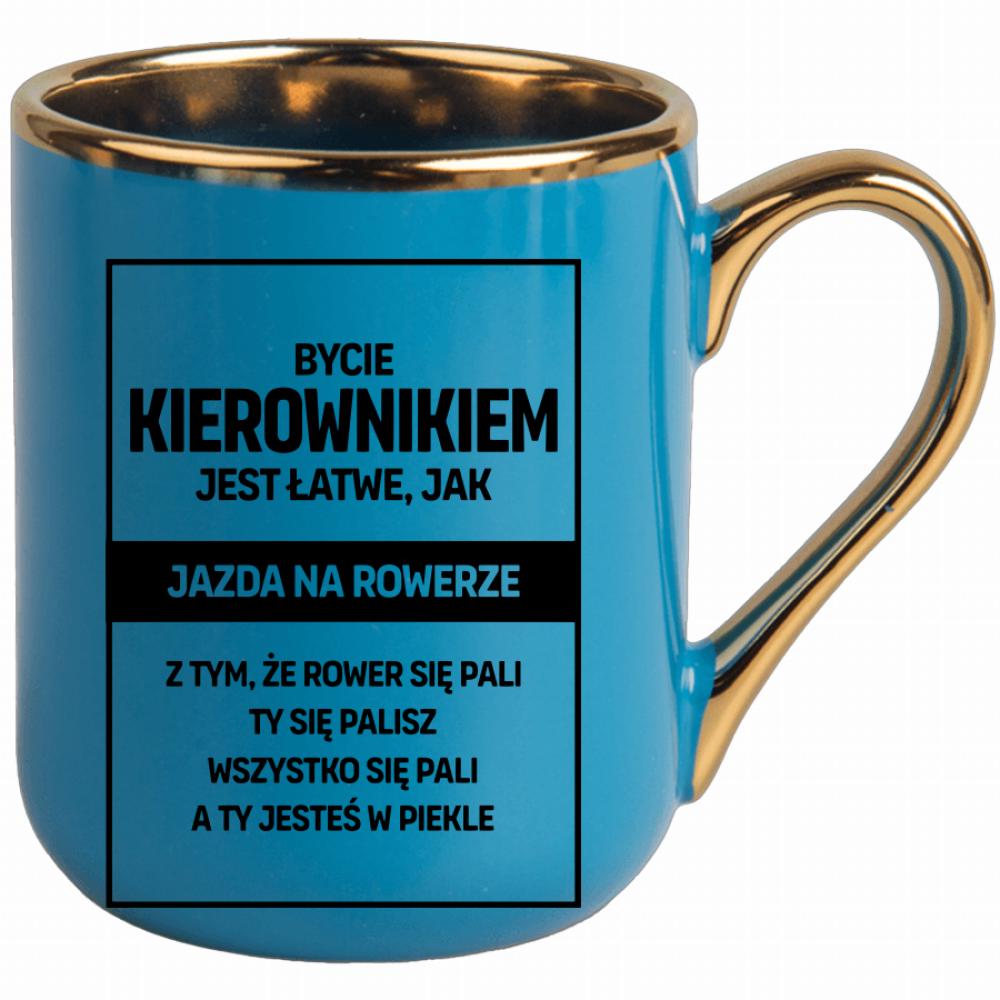 BYCIE KIEROWNIKIEM JEST ŁATWE JAK kubek elegant niebieski kolor navy